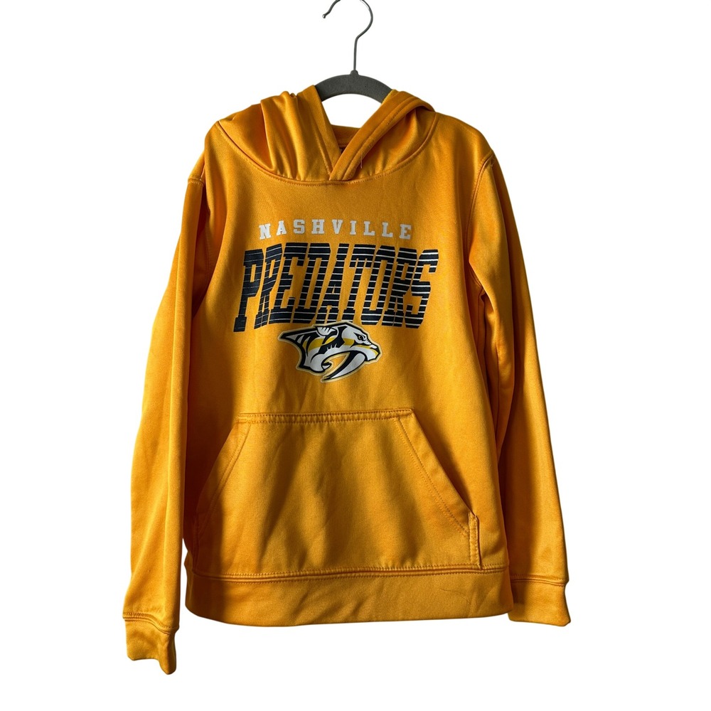 NHL Nashville Predators Youth Gold Yellow Pullover Hoodie Sweatshirt Size S 8